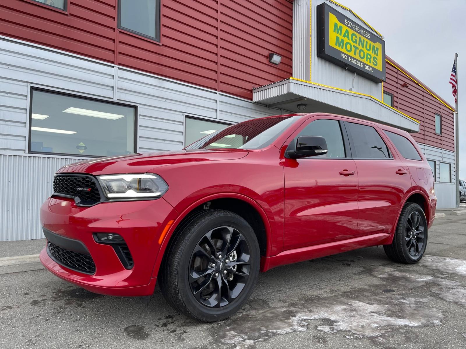 2021 RED /Black DODGE DURANGO GT (1C4RDJDG3MC) with an 3.6L engine, Automatic transmission, located at 1960 Industrial Drive, Wasilla, 99654, (907) 274-2277, 61.573475, -149.400146 - Photo #0